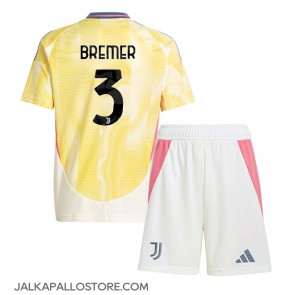 Juventus Gleison Bremer #3 Vieraspaita Lapsille 2024-25 Lyhythihainen (+ shortsit)